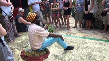 Rastafarian tour guide Captain Crazy at Nine Mile, Jamaica