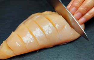 Cut the chicken breast like this! Look what happens!